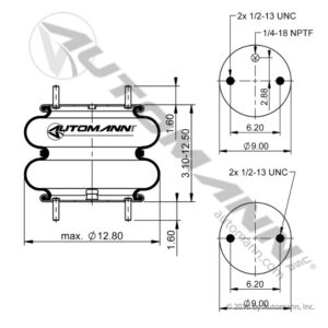 ABSP2B22R7424 - Air Spring Double Convoluted